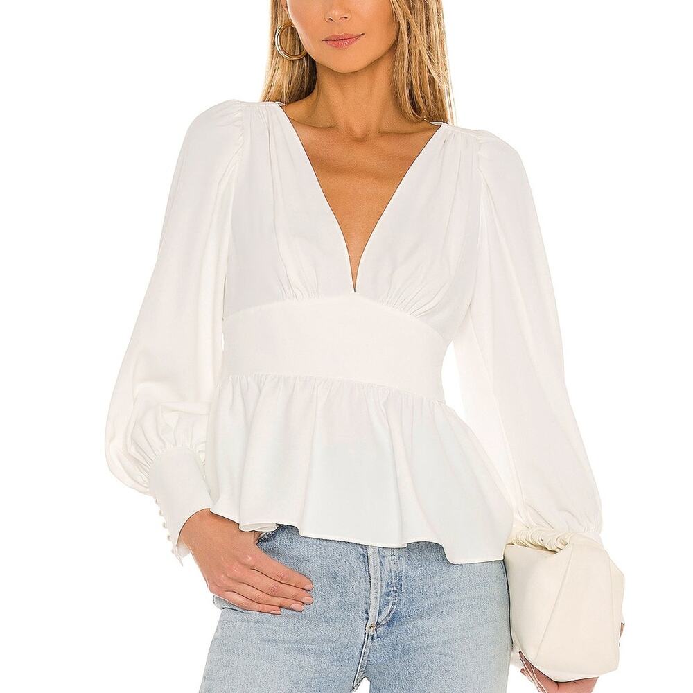 Amanda Uprichard Chic White Roswell Blouse Size XS